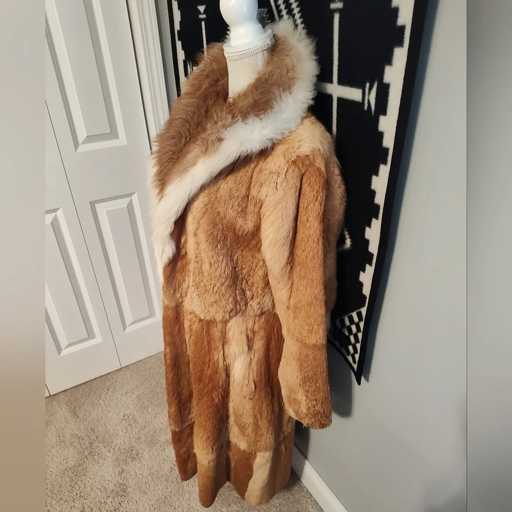 Vintage GUC Jacques St. Laurent Authentic Calf Length Fur Trench Overcoat, Small - Picture 3 of 15